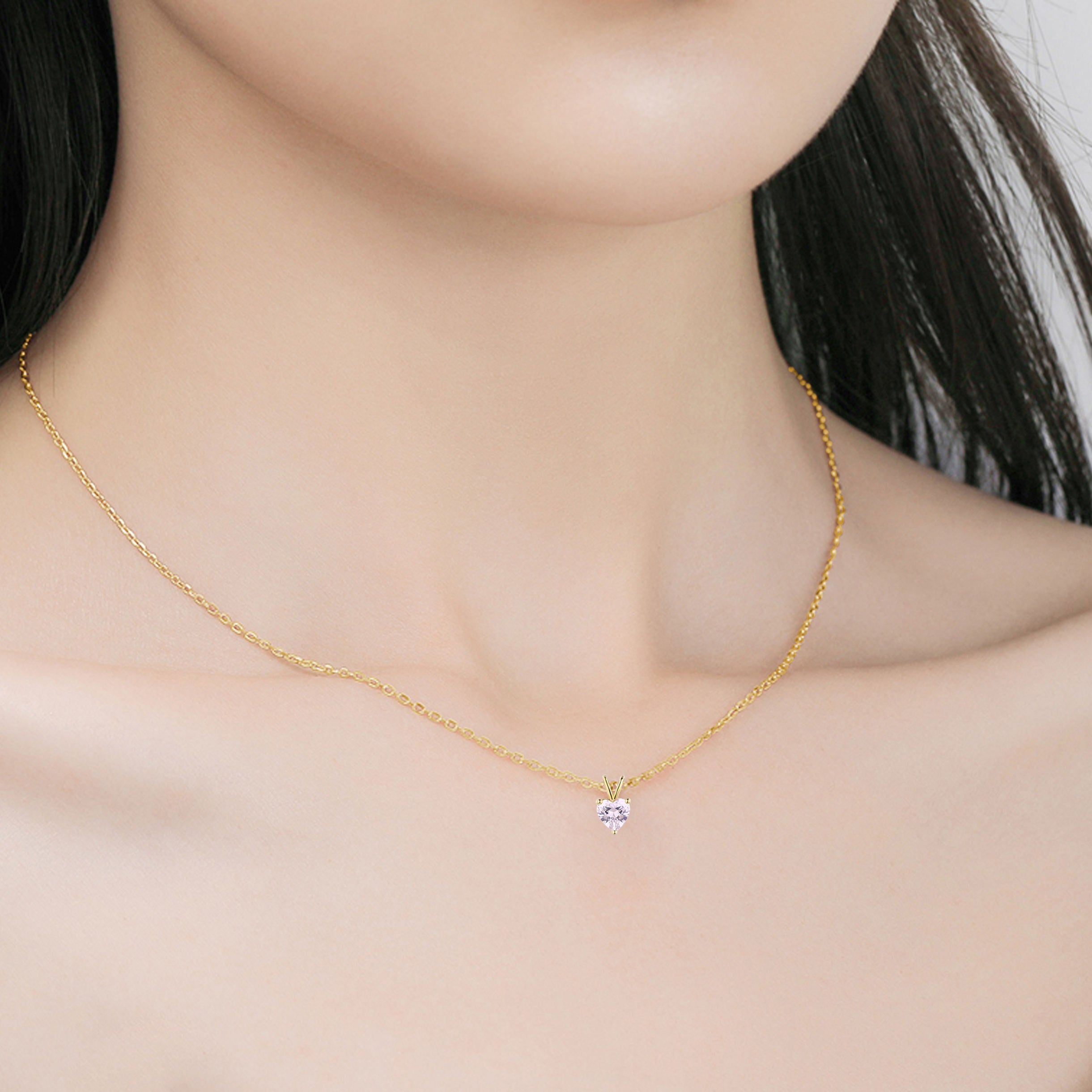 Rosé – Hjärtljuv Rosa Diamanthalsband